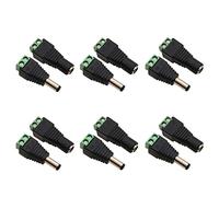 iJiZuo Lot de 12 5.5 x 2.1 mm DC Connecteur d'alimentation Mâle et Femelle de 12 V Adaptateurs Prise pour Caméra de Vidéosurveillance DVR Système de Sécurité Lumière LED