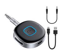 iJiZuo Recepteur Bluetooth Voiture, RéCepteur Bluetooth 5.0, Aux 3.5 mm Jack Audio Adaptateur, Aux Récepteur Bluetooth Appels Mains Libres pour Stéréo Voiture/Stéréo Domestique/Haut-Parleur