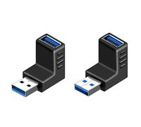 iJiZuo USB 3.0 Adaptateur Angle 2 pièces, Adaptateur Angle de 90°, Femelle USB Connecteur Prolongateur Prise Coupleur, Compatible avec Tous Les Câbles USB pour PC Ordinateur TV Moniteur
