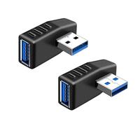iJiZuo USB 3.0 Adaptateurs [2 Pièces],90 Degrés à Angle Droit Mâle à Femelle Adaptateur USB 3.0, Compris Angle Gauche et Angle Droit iJiZuo Adaptateur, pour Ordinateur Portable, Disque Dur