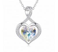 IJKL Collier avec pendentif en forme de cœur avec symbole de l'infini pour