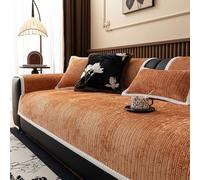 IJNBHU Housse Canapé d'angle,Sofadecken Für Sitzfläche, Sofaschoner Rutschfest, Sofa Überzug, Chenille Sofabezug l Form, Sofa Überwurfdecke, Couch Bezug, Couch Decke,Orange,90 * 120cm