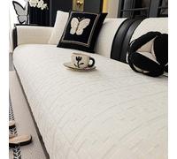 IJNBHU Housse De Canapé d'angle, Couvre/Jete/Protege De Canape 3 Places, Housse Bz/Fauteuil/Clic Clac 2 Places Convertible,Protege Canape Adaptée aux Animaux,Blanc,110 * 300cm