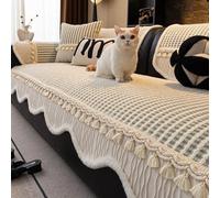 IJNBHU Housse de Canapé d'angle, Housse Canapé 2 Places, Orange Couvre Canape Chenille,pour Animaux de Compagnie, Poils d'enfants, Chien et Chat,Vert,110 * 160cm