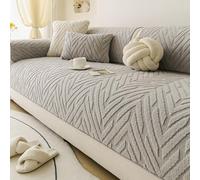 IJNBHU Housse de Canapé d'angle Housse de Canapé 3 Place avec Accoudoirs Chaleur Peluche Housse de Canapé, Lavable Anti-poussière Canapé Couverture Protège,Gris,90 * 70cm