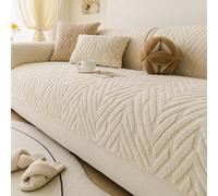 IJNBHU Housse de Canapé d'angle Housse de Canapé 3 Place avec Accoudoirs Chaleur Peluche Housse de Canapé, Lavable Anti-poussière Canapé Couverture Protège,Blanc,70 * 70cm