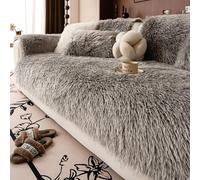 IJNBHU Housse de Canapé en Peluche 1 2 3 Places, Housse de Canapé d'angle Antidérapante en Forme de L,Housse De Canapé Douce Matelassé Sofa Housse Antidérapant Protège Canapé,Dark Gray,90 * 90cm