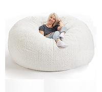 IJNBHU Pouf Géant Immense 140 cm De Diamètre Fourrure XXL Blanc ou Gris ou Chocolat avec Ultra Confortable,Canapé,Double Housses,Coussin(Color:15,Size:5ft)