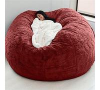 IJNBHU Pouf Géant Immense 140 cm De Diamètre Fourrure XXL Blanc ou Gris ou Chocolat avec Ultra Confortable,Canapé,Double Housses,Coussin(Color:13,Size:7ft)