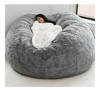 IJNBHU Pouf Géant Immense 140 cm De Diamètre Fourrure XXL Blanc ou Gris ou Chocolat avec Ultra Confortable,Canapé,Double Housses,Coussin(Color:12,Size:6ft)