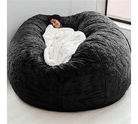 IJNBHU Pouf Géant Immense 140 cm De Diamètre Fourrure XXL Blanc ou Gris ou Chocolat avec Ultra Confortable,Canapé,Double Housses,Coussin(Color:4,Size:6ft)