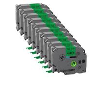 IJOSADON 10 Bande d'étiquette Compatible Tze231 Tze221 Tze211 Tze241 Tze251 Compatible avec Les imprimantes en Tailles 6 mm 9 mm 12 mm 18 mm 24 mm(10PK Black on Green)