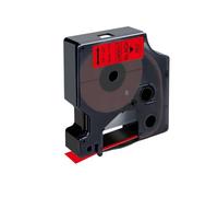 IJOSADON 1PCS 12 mm Étiquette Cassette Ribbon Compatible avec la Bande D1 45010 45013 45016 45017 45018 Compatible avec LabelManager 160 280 et Les Fabricants d'étiquettes similaires(Black on Red)