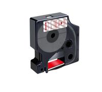 IJOSADON 1PCS 12 mm Étiquette Cassette Ribbon Compatible avec la Bande D1 45010 45013 45016 45017 45018 Compatible avec LabelManager 160 280 et Les Fabricants d'étiquettes similaires(Red on Clear)