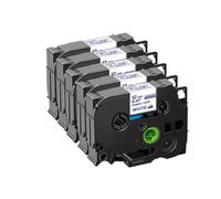 IJOSADON 3/5/10pcs Tissu Compatible Fer sur Les Bandes FA231 FA241 Compatible avec l'imprimante d'étiquette PTH110 12 mm 18 mm FA3 FA3R FA4 FA4R(5PK Blue on White)