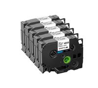 IJOSADON 3/5/10pcs Tissu Compatible Fer sur Les Bandes FA231 FA241 Compatible avec l'imprimante d'étiquette PTH110 12 mm 18 mm FA3 FA3R FA4 FA4R(5PK Black on White)