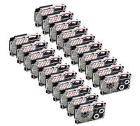 IJOSADON 30 Rubans adhésifs compatibles avec Les modèles d'imprimante d'étiquettes KL-60 KL-100 KL-120 Compatible avec numéro de pièce XR9WE XR-9WE XR-9X XR-9RD XR-9BU(Red on Clear)