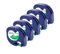 IJOSADON 5/10pk 91201 Tape 12 mm Compatible avec la Bande d'étiquette 12267 91200 91202 Compatible avec LT100H LT100T QX-50 IMPRIMES(5PK Black on Green)