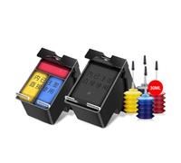 IJOSADON Cartouche d'encre Rechargeable de Remplacement Compatible avec HP652, Compatible avec Deskjet 1115 1118 2135 2136 2138 2675 2676 3635 3636 3835 4535(BK-CL-Ink)