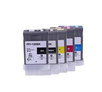 IJOSADON Cartouche et Puce à Encre Compatible avec Encre Pigment Compatible avec TM-200 TM200 TM-205 TM-300 TM-305 TM300 Printers 130 ML/PC Modèle PFI-120 PFI120(1Set 5Color)