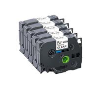 IJOSADON Compatible 5/10/20 Pack de 12 mm Rucker étiquette TZE231 Compatible avec l'imprimante d'étiquette PTH110 Compatible avec TZE231 TZE131 TZE531 TZE631 TZE334 TZE335(5PK Black on Clear)