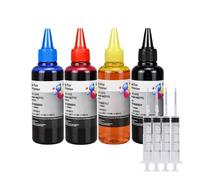 IJOSADON Kit de Recharge d'encre en Bouteille de 100ml, Compatible avec Les imprimantes 121 122 123 140 141 300 301 302 304 650 652 21 22 901 350 351 60 61(200ML-BK)