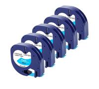 IJOSADON Rassette d'étiquette Compatible 12 mm Compatible avec LT100H 100T Comprend 5 10 20 Pack 91201 12267 91221 91331 91202 91200(5PK Black on Blue)