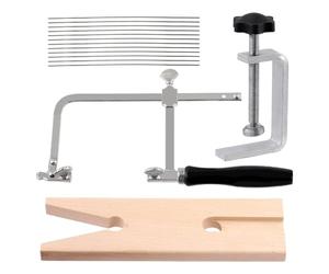 IJSDNVJNDX 14 PCS Ensemble Scie à Bijoutier avec Chevalet Ajustable, Combinant Plastique et Métal pour Banc de Travail en Bois pour la Fabrication de