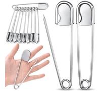 IJSDNVJNDX 20 Épingles de Sûreté Géantes en Acier Inoxydable de 5 Pouces, Grandes et Robustes, Énormes Épingles à Linge Solides pour Tissus D'Ameublement, Couture et Matelassage