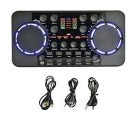 IJSDNVJNDX Carte Son V300 Pro, Interface Audio Compatible Bluetooth, Mixeur DJ, Effet Numérique, Console de Réduction du Bruit, Enregistrement USB