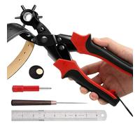 IJSDNVJNDX Ensemble de Perforatrices pour Cuir, Perforatrice Rotative Super Robuste, Tailles de Trous Multiples de Précision pour Ceintures, Trous D'Artisanat B