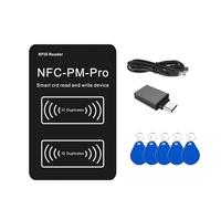 IJSDNVJNDX Lecteur de Puce Intelligente RFID PM Pro Decoder+5XCUID, Copieur de Clé NFC Keychain, Badge 13,56 MHz 125 KHz, Écriture de Jeton D'Identification IC et Duplication de Balises.
