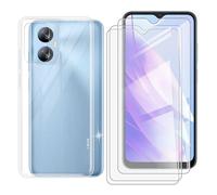 IJTYHF Coque pour Blackview A52 Pro (6.50 Pouces) Protection Étui Cover Souple Silicone TPU Shell Housse Clair Transparent Case + 3 Pack Verre trempé Film Screen Protecteur d'écran