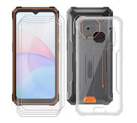 IJTYHF Coque pour Blackview BV6200 (6.56 Pouces) Protection Étui Cover Souple Silicone TPU Shell Housse Clair Transparent Case + 4 Pack Verre trempé Film Screen Protecteur d'écran