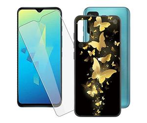 IJTYHF Protection Cover pour Wiko Power U10 W-V745 (6.82 Pouces) Coque Étui Souple Silicone TPU Shell Housse Black Case + Verre trempé Film trempé écran Protecteur -Papillon Gratuit -A30