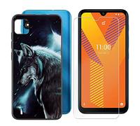 IJTYHF Protection pour Wiko Y62 Plus (6.10 Pouces) Coque Étui Cover Souple Silicone TPU Shell Housse Black Case + Verre trempé Film trempé écran Protecteur -WMA16
