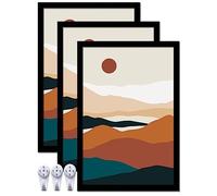 ijuerybai Black 8x12 Picture Frame Set of 3, High Transparent Frame for 8 By 12 Photo Collage Canvas Poster Size Wall Mount and Tabletop Horizontally Vertically (Black, 8 x 12 inches)