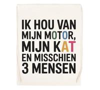 Ik Hou Van Mijn Motor Mijn Kat En Glas Bier Mok Beker Sac à Provisions Réutilisable Shopping Bag Beige