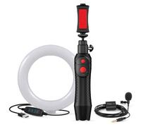 IK Multimedia iRig Video Creator Bundle - Kit vidéo/streaming pour smartphone avec micro-cravate, éclairage 6' et mini poignée/trépi