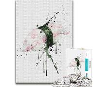 Ika Nigiri Sushi Watercolor Art with Ink Spla Puzzle en Bois, 500 pièces | À la maison : Puzzle pour passionné - présent du Nouvel An avec activité d'intérieur le w nd.