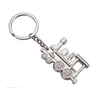 IKAAR Porte-clés en métal argenté avec train à vapeur