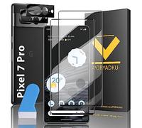 IKABO Lot de 2 + 2 protections d'écran en verre trempé pour Google Pixel 7 Pro [2 pièces] + protection d'objectif d'appareil photo [2 pièces], anti-bulles, anti-traces de doigts, compatible avec Pixel
