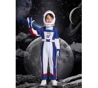 IKALI Costume d'astronaute pour enfants - Combinaison pilote avec chapeau, gant et casque - 8 à 10 ans