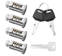 iKALULA Lot de 4 noyaux de serrure pour Thule - Serrure de sécurité de toit - Pièces de rechange pour porte-vélos Thule - Contient 4 cylindres de serrure, 2 clés et 1 clé de contrôle