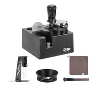 IKAPE Ensemble d'outils pour expresso 8 en 1 - Tamper à café, distributeur, entonnoir magnétique, écran de palette, station de tamper, outil de distribution d'agitateur, serviette de nettoyage et