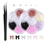 ikappy Lot de 2 Clous à nœud coloré, Ensemble de Breloques à Ongles colorés, Bijou de Pierres Nail Art Strass pour Bricolage Nail Design