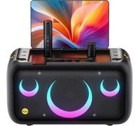 Ikarao Break X1 Machine de Karaoké avec Écran Tactile 13,3", Enceinte Bluetooth 800W, 2 Micros sans Fil et Éclairage LED - Idéal pour Anniversaires, Soirées et Événements Polyvalents