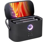 Ikarao Machine de karaoké portable pour adultes et enfants, affichage des paroles et écran intégrés, 2 micros sans fil auto-chargeurs, application karaoké, connexion à la TV, système de sonorisation