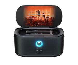 Ikarao Shell S1 Machine de Karaoké avec Écran Intégré, Bluetooth, Micros sans Fil et Éclairage Festif - Parfait pour Enfants, Adultes et Activités Extérieures