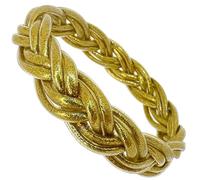 Ikaremin Bracelet Jonc femme Tressé porte bonheur I Jonc bouddhiste sans Mantra I Bracelet or Poudre d'or véritable I Cadeau noel femme